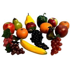 Artificial Fruit Fake  Rubber Plastic Kitchen Decor  Apples Grapes Pears Oranges